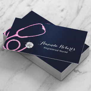Sjuksköterskekaraktär Medicinsk Modern Navy Blue Visitkort