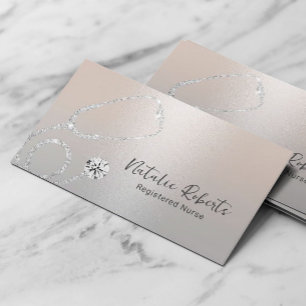 Sjuksköterskekaraktär Modern Silver Professionell Visitkort