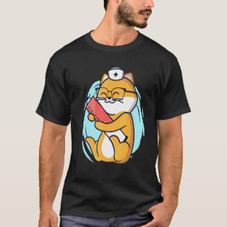 Sjuksköterskekatt med spruta tackar frontlinjen fö t shirt
