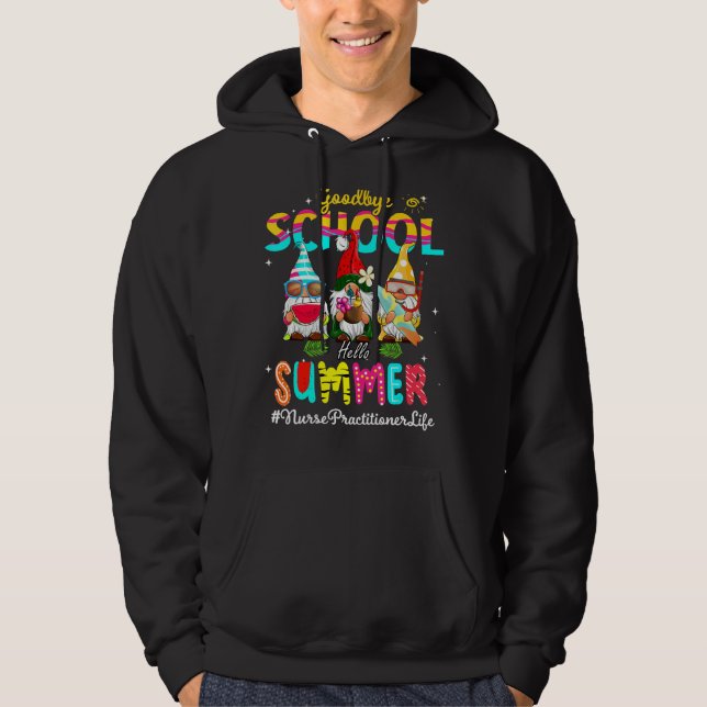 Sjuksköterskekretare Gnome Adjö Hej summ Hoodie (Framsida)