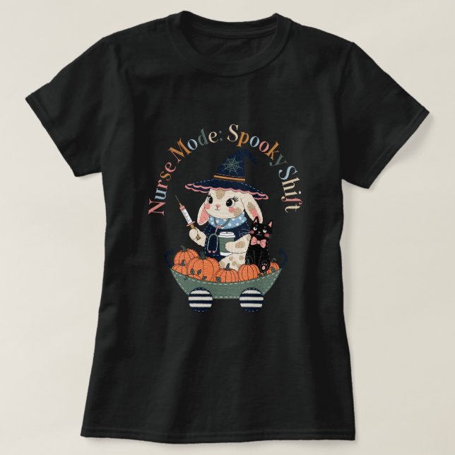 Sjuksköterskeläge Spöklik Skift T Shirt (Design framsida)