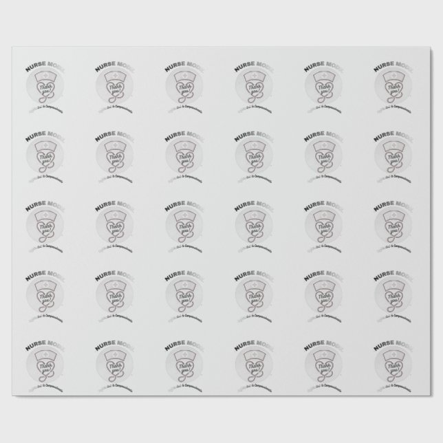Sjuksköterskeläge Tack Hjärta Stetoskop Design Presentpapper (Platt)