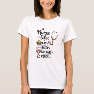 Sjuksköterskeliv: Äta Sova Rädda Liv Upprepa Söt S T Shirt