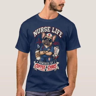 Sjuksköterskeliv Drivs Av Kaffe Kaos Hund T-Shirt