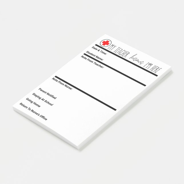 Sjuksköterskepass för alla skolor. skolsköterska post-it block (Vinklad)