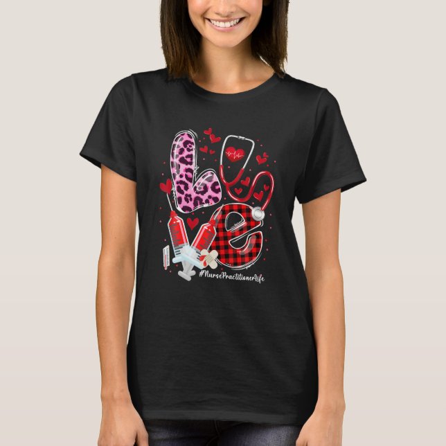 Sjuksköterskepresentant Valentines day Stethoscope T Shirt (Framsida)