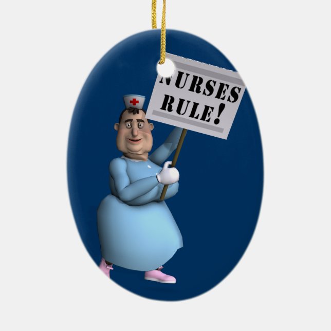 Sjuksköterskeregel! Julgransprydnad Keramik (Baksidan)