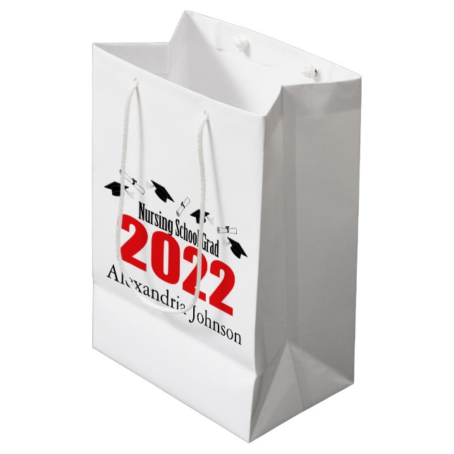 Sjuksköterskeskola 2022 Studenten Gift Bag (Röda k (Framsidan Vinklad)