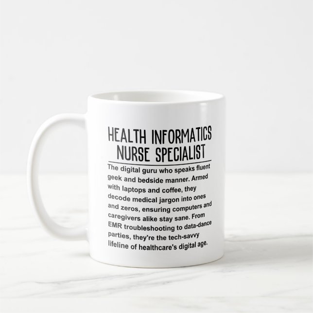 Sjuksköterskespecialister inom hälsoinformationste kaffemugg (Vänster)