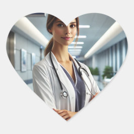 Sjuksköterskestäkringsdagen i lycklig hjärtformat klistermärke