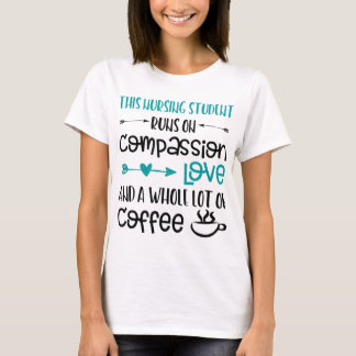 Sjuksköterskestudent Gåva Kärlek Kaffe Drickare Sk T Shirt