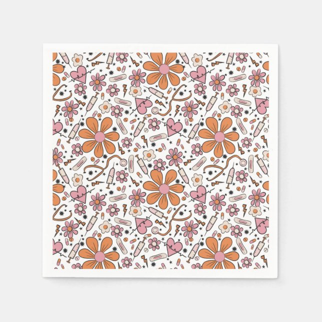 SjuksköterskeStudentfest Tallrikar, Healthcare Tal Pappersservett (Framsidan)