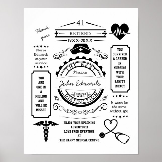 Sjukskötersketjänst för långtidsvård lämnande Pens Poster (Framsidan)