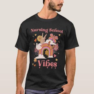 Sjuksköterskeutbildning Vibes Retro Sjuksköterska  T Shirt