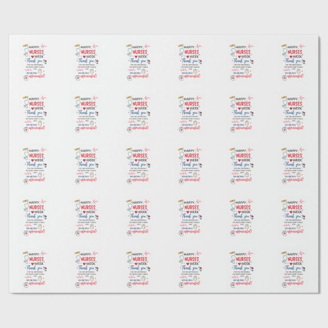 Sjuksköterskeveckans Tecken Utskrivbart Tacksamhet Presentpapper (Seam)
