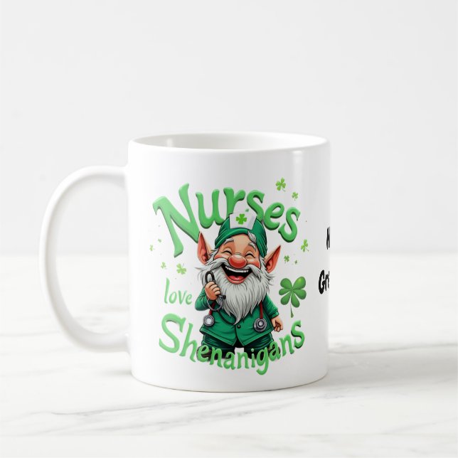 Sjuksköterskor älskar bus St. Patrick's Day firand Kaffemugg (Vänster)
