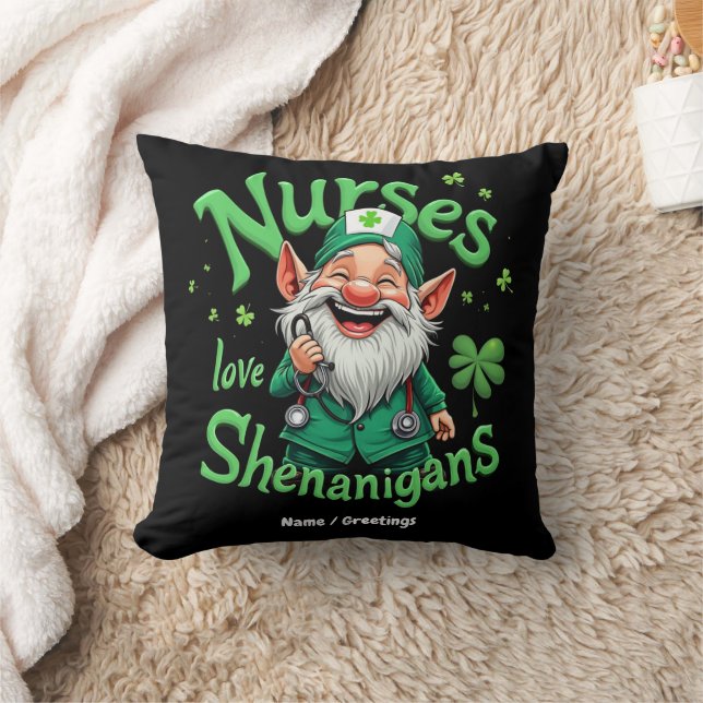 Sjuksköterskor älskar bus St. Patrick's Day firand Kudde (Filt)