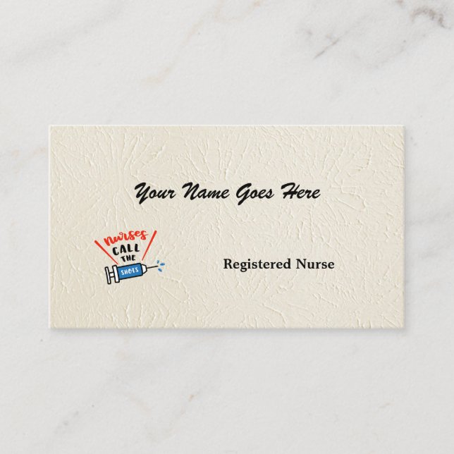 Sjuksköterskor anropar den speciella personligen S Visitkort (Framsida)