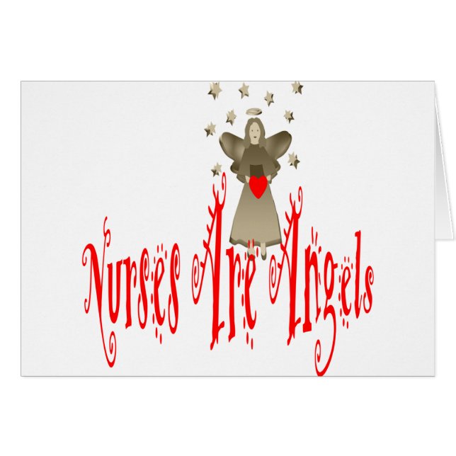 Sjuksköterskor är änglar hälsningskort (Framsidan Horizontal)