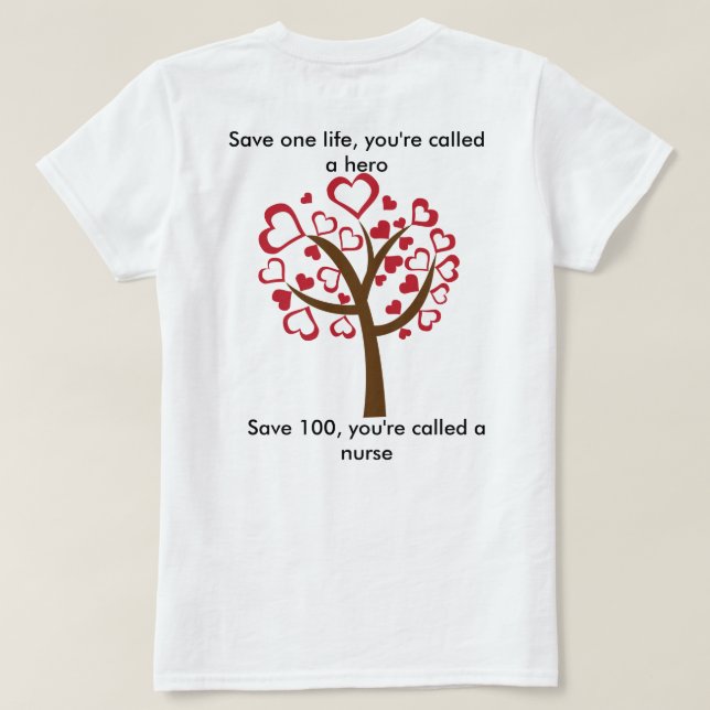 Sjuksköterskor är hjältar för tee (Design baksida)