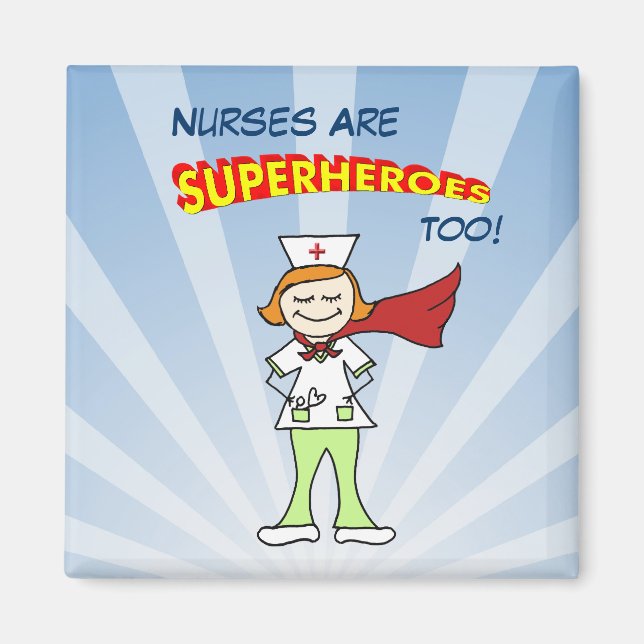 Sjuksköterskor är också superhjältar! magnet (Framsidan)