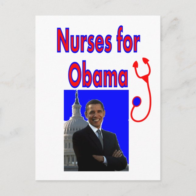 Sjuksköterskor för OBAMA - President Obama Gifts Vykort (Framsida)