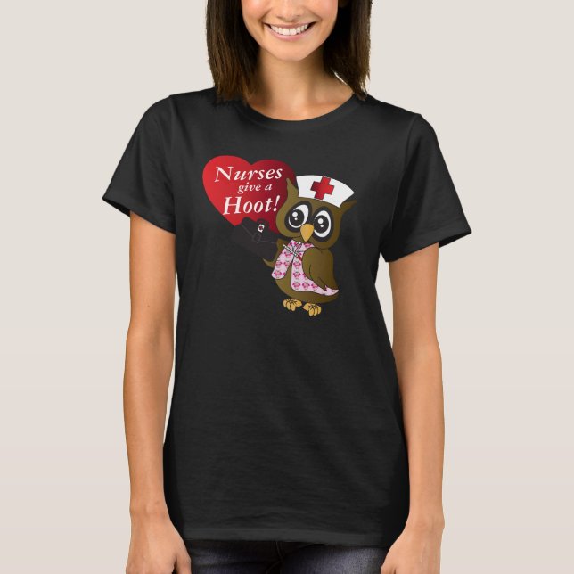Sjuksköterskor Ge A Hoot! Tee Shirt (Framsida)