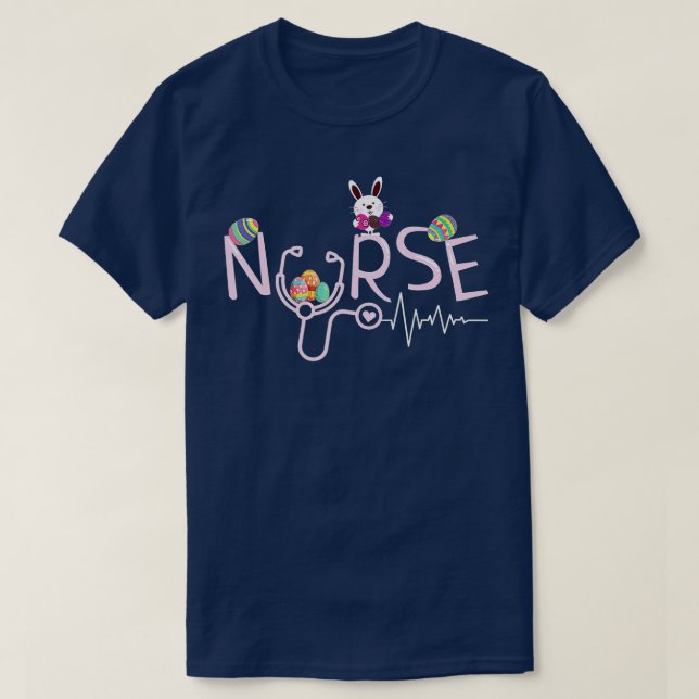 Sjuksköterskor Gifts Stethoscope Nurse Påskhare Eg T Shirt (Design framsida)