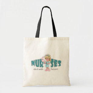 Sjuksköterskor gör det med hjärtat. Gift Tote bags Tygkasse