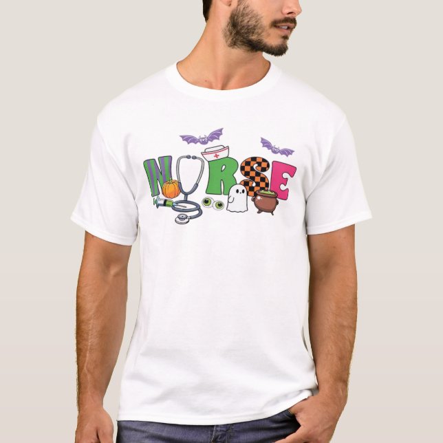 Sjuksköterskor Halloween Klassisk T-Shirt (Framsida)