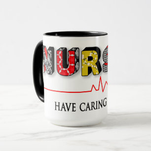 Sjuksköterskor har att att bry sig hjärtamuggen mugg