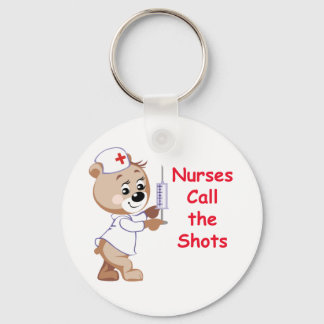 Sjuksköterskor kallar på Shots - Nurse Bear Nyckelring