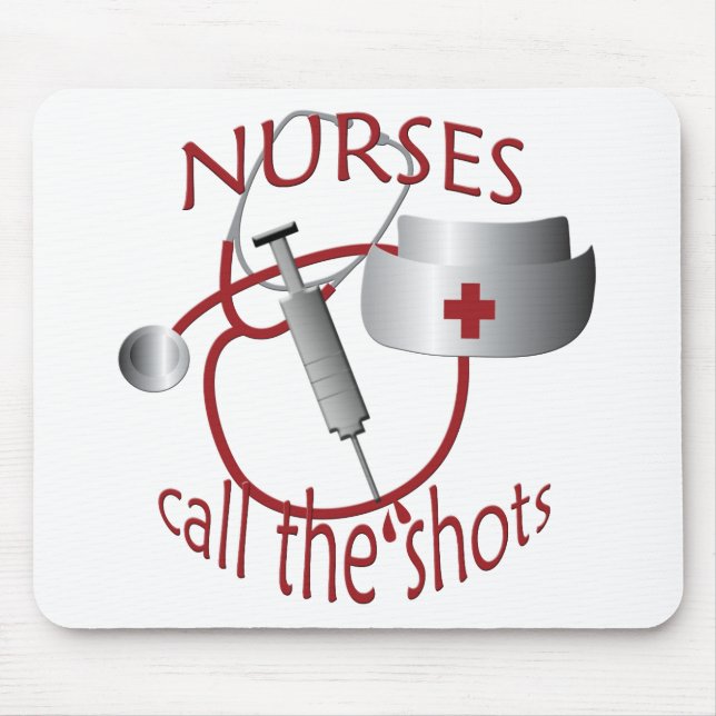 Sjuksköterskor kallar på Shots Nurse Mousepad Musmatta (Framsidan)
