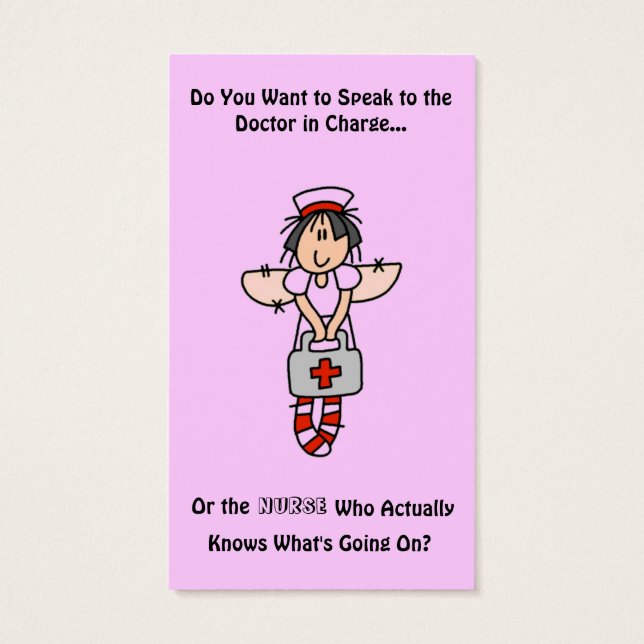 Sjuksköterskor känner till affärskort visitkort (Baksidan)