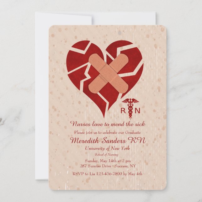 Sjuksköterskor Kärlek för att ändra inbjudan till  (Framsida)