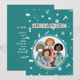 Sjuksköterskor läker världen. sjukförsäkringskort tack kort