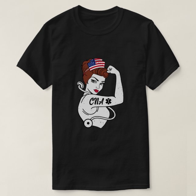 Sjuksköterskor med stark kvinnlig prägel kan få st t shirt (Design framsida)