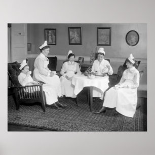 Sjuksköterskor på Tea, tidiga 1900s Poster