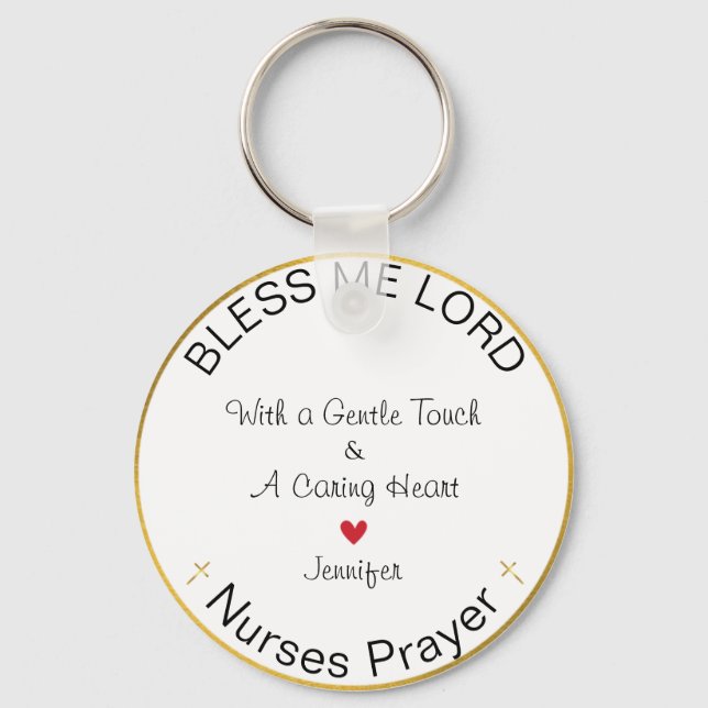 Sjuksköterskor Prayer Personlig Blesss Me Lord Nyckelring (Framsida)