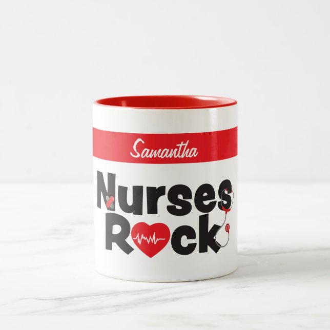 Sjuksköterskor Rock Mug Två-Tonad Mugg (Center)