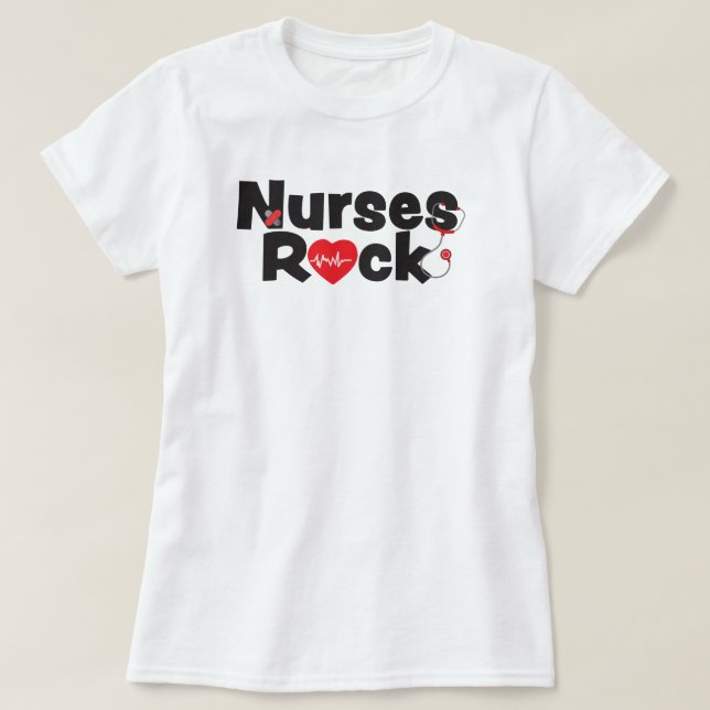 Sjuksköterskor Rock T-Shirt (Design framsida)