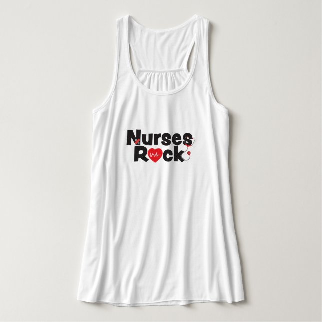 Sjuksköterskor Rock Tank Top Linne Med Racerback (Design framsida)