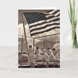 Sjuksköterskor som tittar en ö 1945 kort