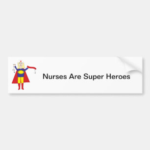 Sjuksköterskor Toppen Hero Bumper Sticker Bildekal