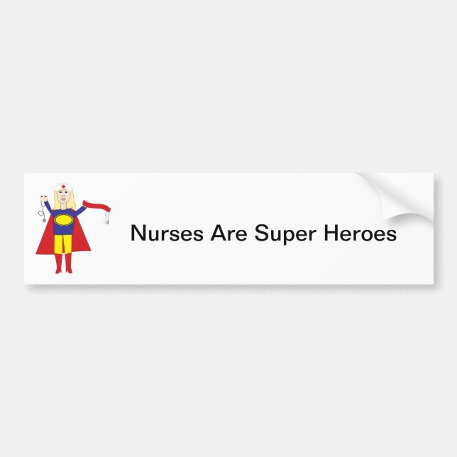 Sjuksköterskor Toppen Hero Bumper Sticker Bildekal (Framsidan)