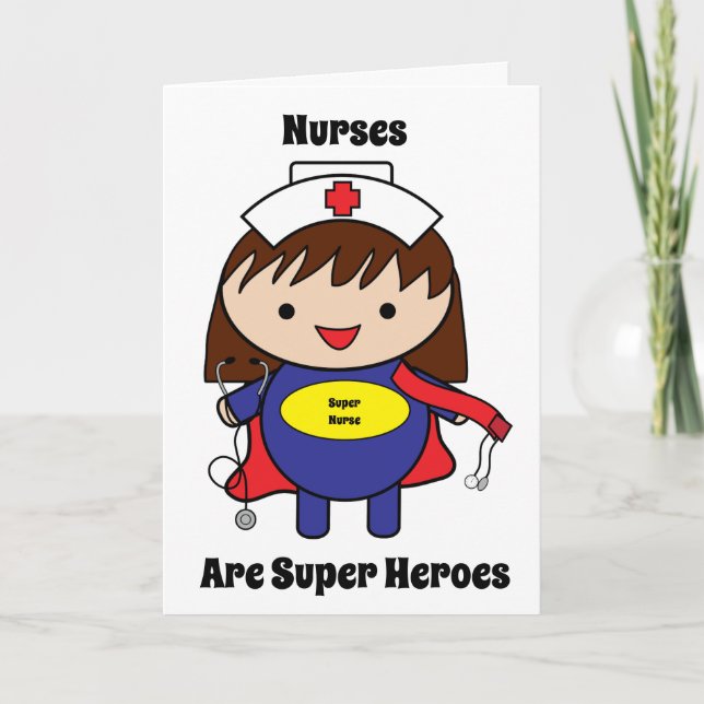 Sjuksköterskor Toppen Hero Kawaii Personalize Kort (Framsida)