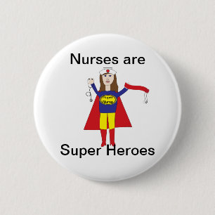 Sjuksköterskor Toppen Heroes (Brunette) Knapp