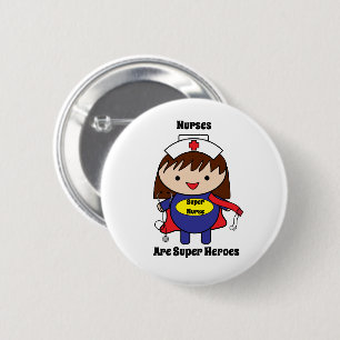 Sjuksköterskor Toppen Heroes Cute Personalize Knapp