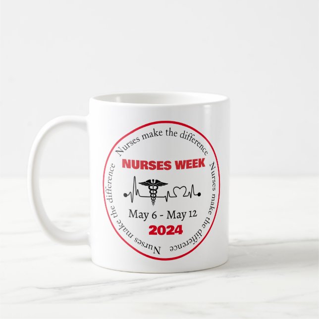 Sjuksköterskor Vecka 2024 Classic Mugg, 11 oz Kaffemugg (Vänster)