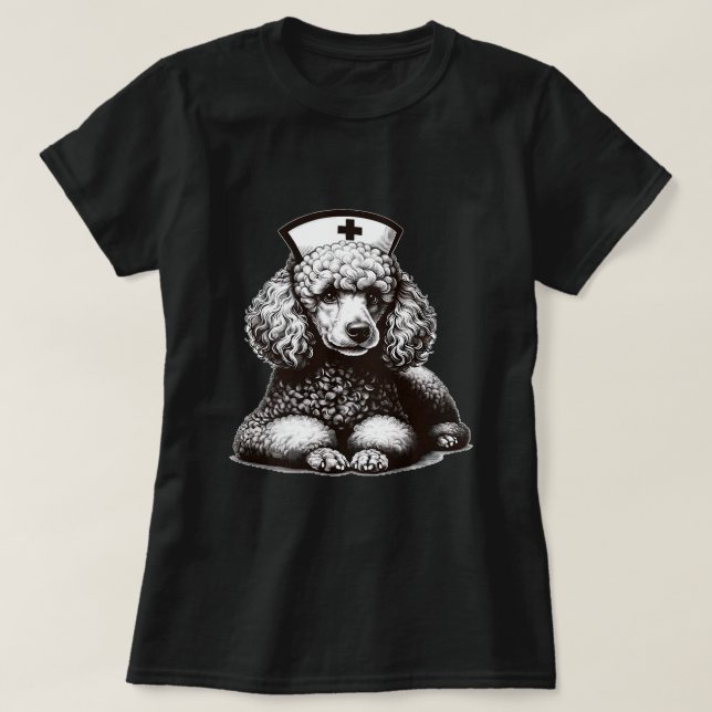 Sjuksköterskorna på Cute Pudel Hund Puppy-sjukhuse T Shirt (Design framsida)